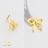 DAINTY COQUETTE BOW PIERCING 316L SURGICAL STEEL L-SHAPE NOSE RING DAINTY COQUETTE BOW PIERCING 316L SURGICAL STEEL L-SHAPE NOSE RING